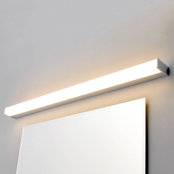 Lindby Nástěnné svítidlo LED Philippa, hranaté, 89 cm, chrom, IP44, Chrom / stříbro, Koupelna, kov, Moderní
