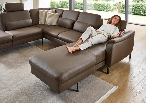 SEDACÍ SOUPRAVA, kůže, hnědá Beldomo Premium - Sedací soupravy