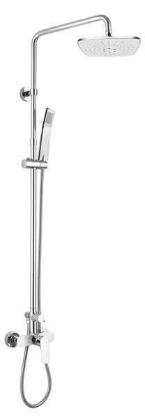 Mereo Nástěnná sprchová bateri Dita 15cm se sprchovou soupravou, ruční a talířovou sprchou 225x225mm Varianta: Nástěnná sprchová bateri Dita 150 mm s…