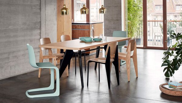 Vitra designové židle Chaise Tout Bois (dub, kluzáky na tvrdou podlahu)