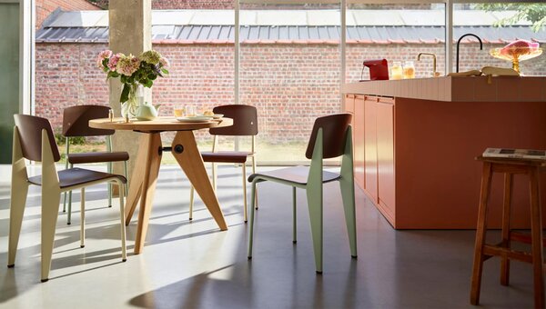 Vitra designové židle Chaise Tout Bois (dub, kluzáky na tvrdou podlahu)