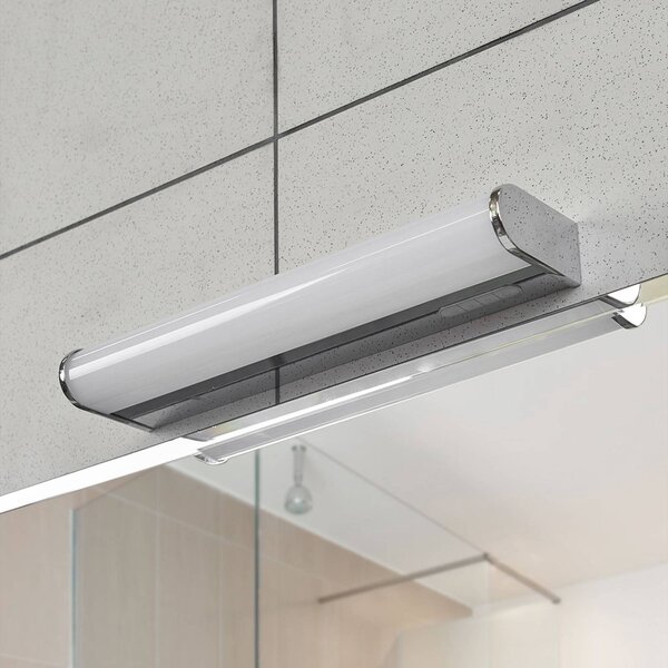 Lindby LED koupelnové světlo nástěnné Jesko, 33 cm, stmívatelný, Chrom / stříbro, Koupelna, Plast, Moderní