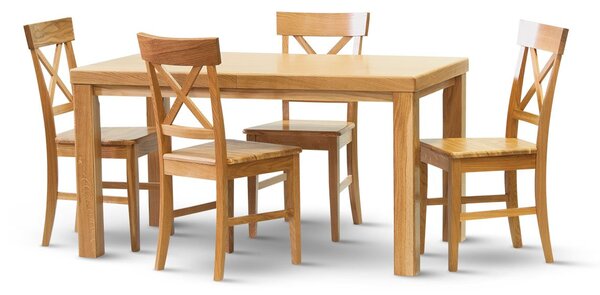 STIMA Jídelní set Teo-Oak - (d/š/v) 120 x 80 x 77cm + rozklad 40 cm + 4 židle