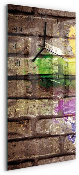 Skleněné hodiny vertikální Cihlový zsppc-30x60-00176127