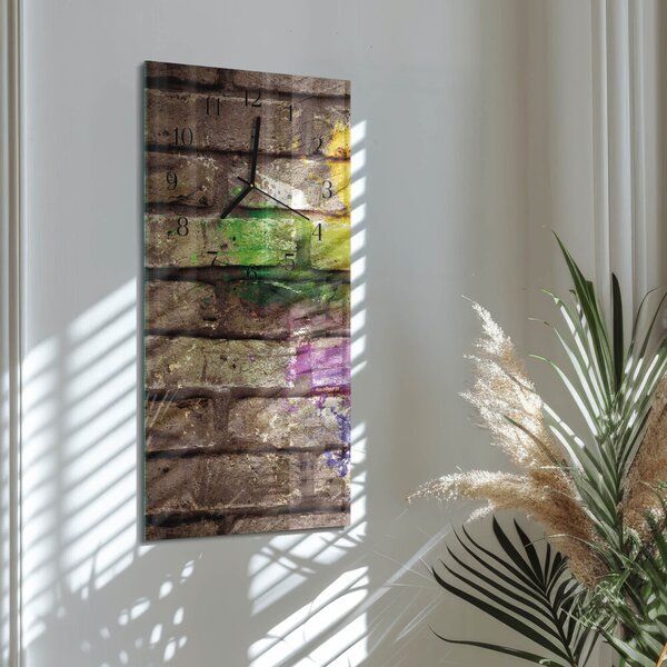 Skleněné hodiny vertikální Cihlový zsppc-30x60-00176127