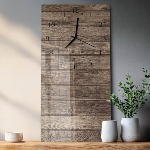 Skleněné hodiny vertikální Dřevo zsppc-30x60-00178165