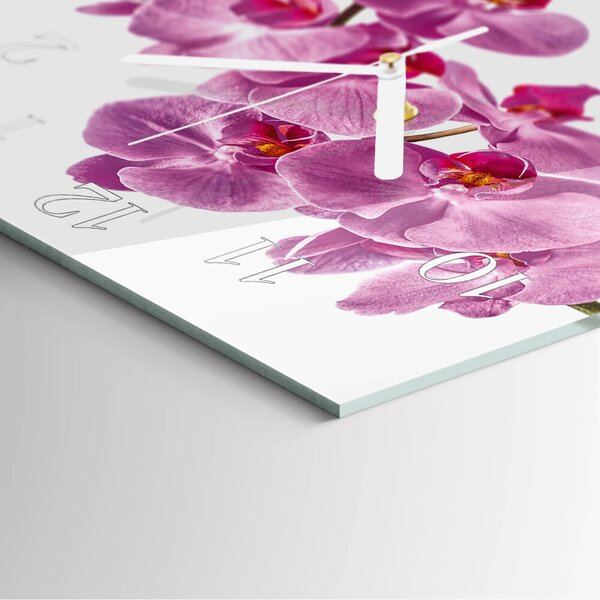 Skleněné hodiny Orchidej zskb-30x30-00085025