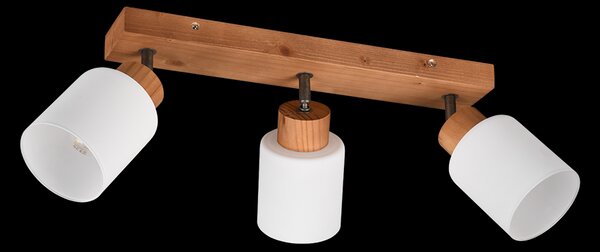 Trio R81113030 přisazené stropní bodové svítidlo Assam 3x25W | E14 - dřevo, bílá