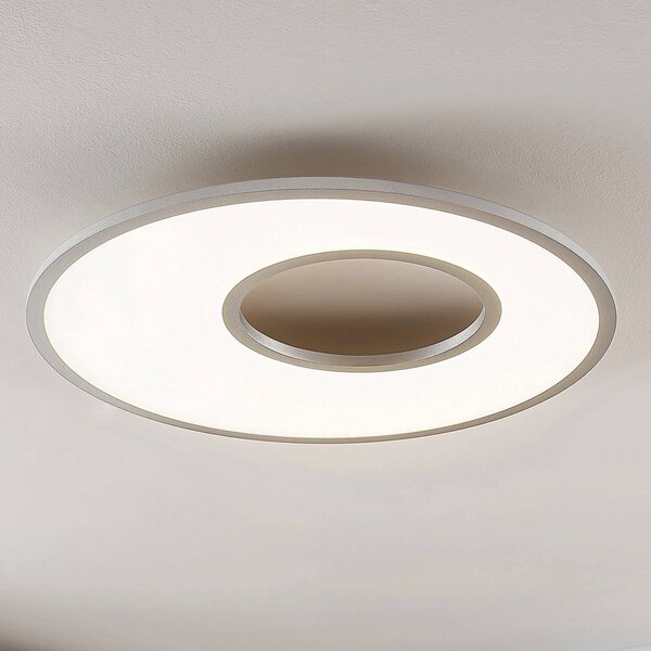 Lucande LED stropní svítidlo Durun, kulaté, 60 cm, stmívatelný, Hliník / šedá / zinek, Kuchyň, Plast, Moderní