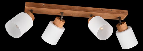 Trio R81114030 nástěnné svítidlo Assam 4x25W | E14 - dřevo, bílá