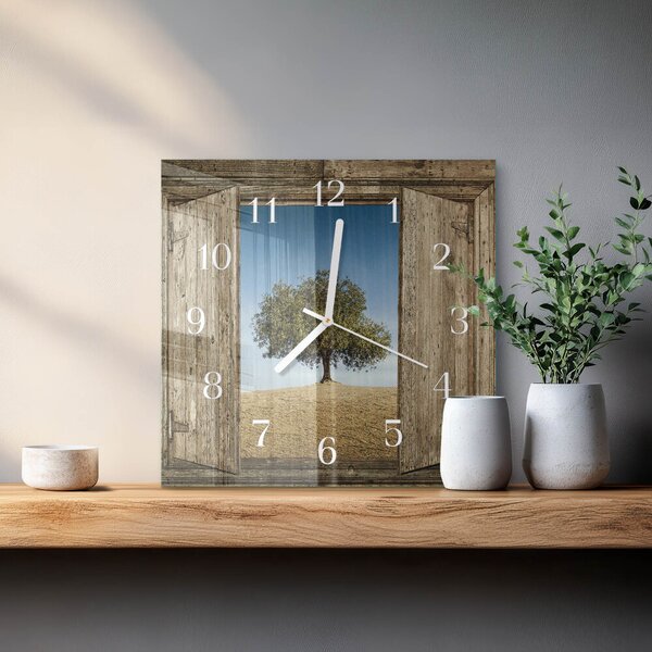 Skleněné hodiny Strom zskb-30x30-00086580