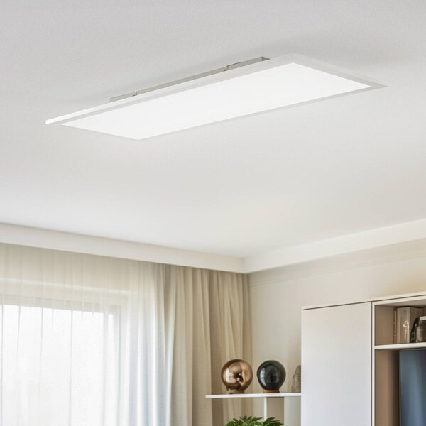 Lindby LED panel Livel, 80 cm x 30 cm, dálkové ovládání, stmívatelný, Hliník / šedá / zinek, Kuchyň, Hliník, Moderní