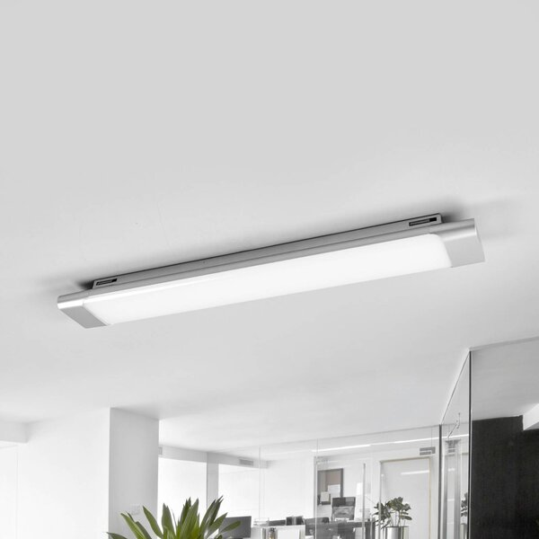 Arcchio Vinca LED stropní svítidlo, 60 cm, 1 620 lm, 4 000 K, Hliník / šedá / zinek, Pracovna / kancelář, Plast, Moderní