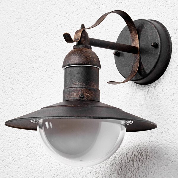 Lindby LED venkovní nástěnné svítidlo Clea, šířka 24 cm, kov, Měď, Nerezová ocel, Moderní