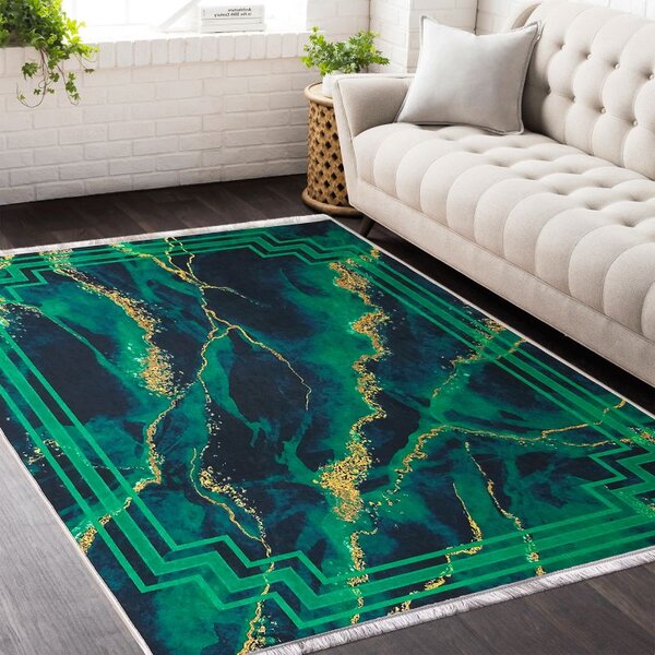 Makro Abra Moderní kusový koberec protiskluzový Horeca 18 zelený Rozměr: 80x150 cm