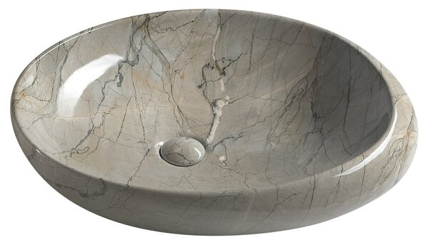 SAPHO DALMA keramické retro umyvadlo na desku, 68x44 cm, grigio MM313