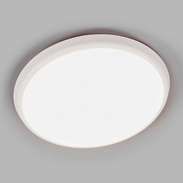 Arcchio LED stropní svítidlo Augustin, Ø 30 cm, bílé, IP54, stmívatelný, Bílá / opál, Koupelna, Plast, Moderní