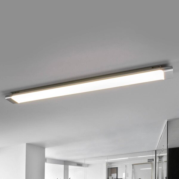 Arcchio LED stropní svítidlo Vinca, 90 cm, 2 650 lm, 4 000K, Hliník / šedá / zinek, Pracovna / kancelář, Plast, Moderní
