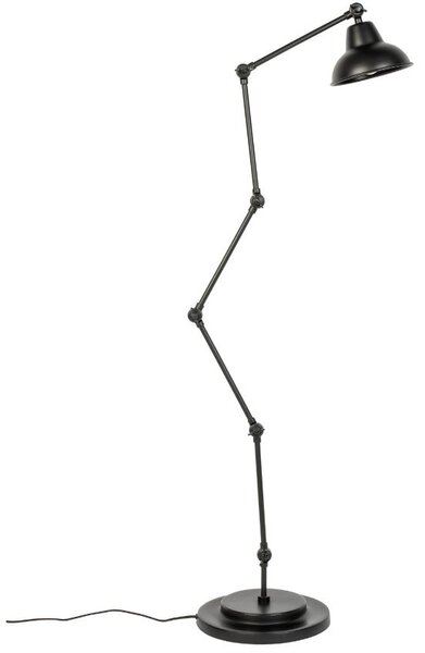 White Label Černá kovová stojací lampa WLL Xavi 154 cm