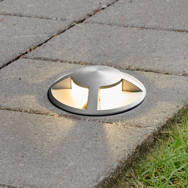 Lucande LED zemní zápustný reflektor Anina, hliník, Hliník / šedá / zinek, Hliník, Moderní