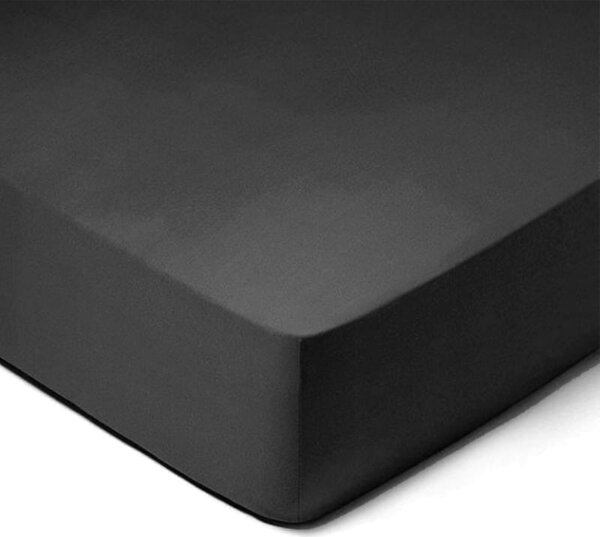 DekorTextil Jersey napínací prostěradlo černé ROZMĚR: (š/d/v) 140 x 200 x 20 cm