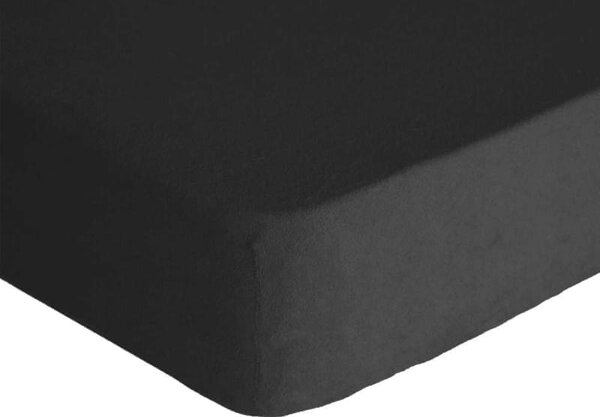 DekorTextil Napínací prostěradlo FROTÉ Premium černé ROZMĚR: (š/d/v) 140 x 200 x 20 cm