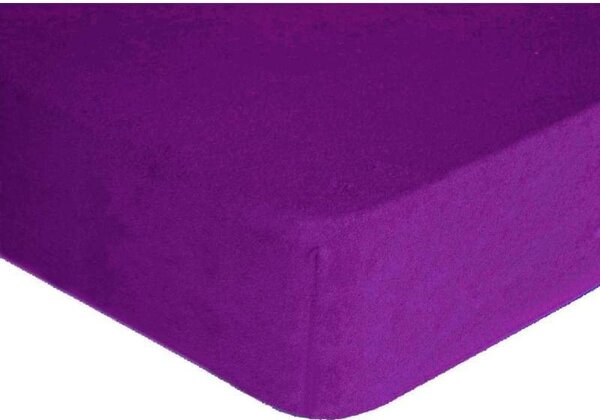 DekorTextil Napínací prostěradlo FROTÉ Premium tmavě fialové ROZMĚR: (š/d/v) 200 x 220 x 20 cm