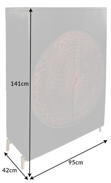 Designová barová skříňka Fernanda 141 cm černé mango