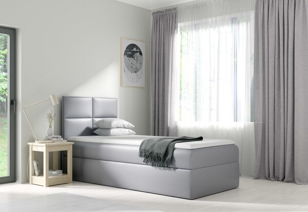 Čalouněná postel boxspring MANA 3 + topper, 80x200, šedá, pravá