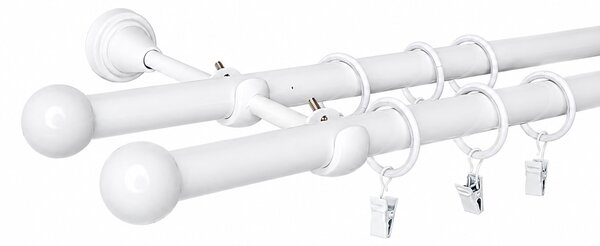 Kovovégarnýže.cz Garnýž Ballo elegance 19 mm bílá lesklá Varianta jednořadá nebo dvouřadá: Jednořadá, Délka: 120 cm, Uchycení látky: Kroužky s žabkou