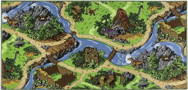 Dětský kusový koberec s dinosaury Dino World - 95x133cm