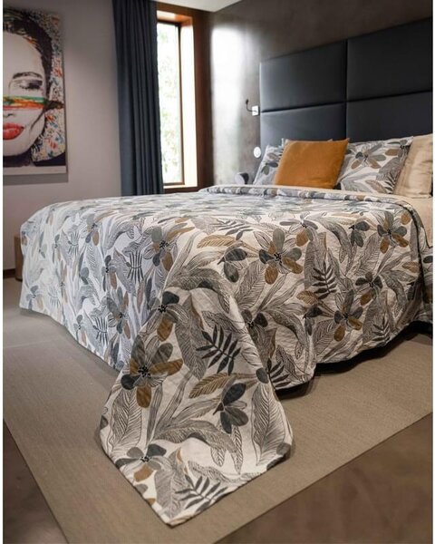 Oboustranný přehoz na postel Florest šedobéžový 140x220 cm Barva: béžovošedá, Velikost: 140 x 220 cm