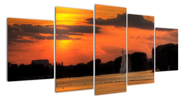 Západ slunce na vodě - obraz na stěnu (150x70cm)