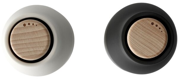 Audo CPH Set dvou bílo-černých silikonových mlýnků na sůl a pepř AUDO GRINDER II. 20,5 cm