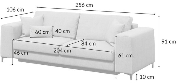 Devichy Rozkládací pohovka Rothe 256 cm