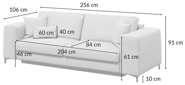 Devichy Rozkládací pohovka Rothe 256 cm