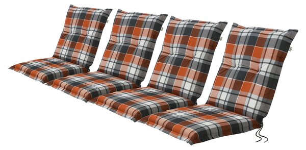 LIVARNO home Sada potahů na židli / křeslo Valencia, 100 x 42 x 8 cm, 4dílná, káro / červená / šedá (800003521)