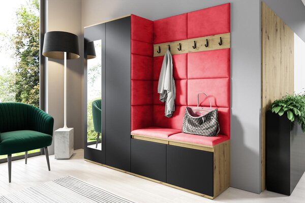 PKMEBEL Předsíňová stěna s čalouněnými panely Emi 8, 190 cm