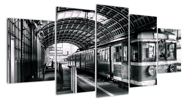 Obraz vlakového nádraží (150x70cm)