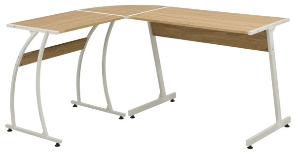 Rohový kancelářský stůl ve tvaru L dub
