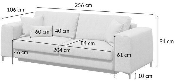 Devichy Rozkládací pohovka Rothe 256 cm