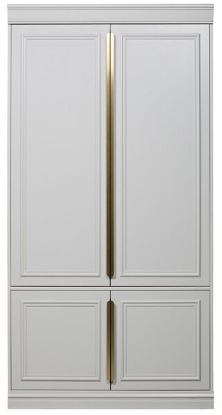 WOOOD Šedá borovicová šatní skříň Zinena 215x110 cm