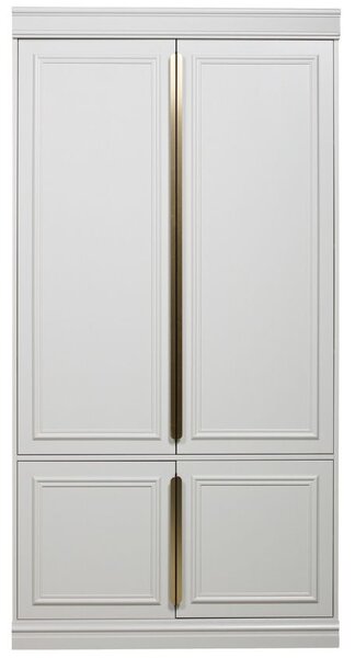 WOOOD Šedá borovicová šatní skříň Zinena I 215x110 cm