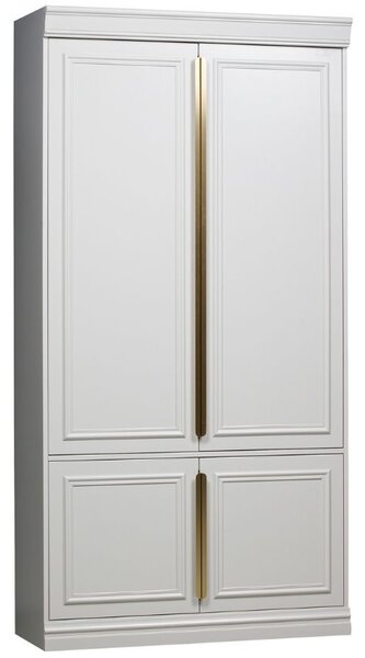 WOOOD Šedá borovicová šatní skříň Zinena I 215x110 cm
