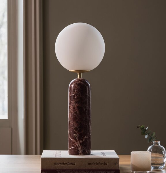 Stolní lampa Globen Lighting, Torrano, Červená, Obývací pokoj, Mramor, Skandinávský