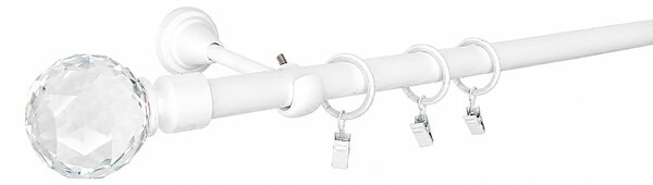 Kovovégarnýže.cz Garnýž Globe elegance 19 mm bílá lesklá Varianta jednořadá nebo dvouřadá: Jednořadá, Délka: 120 cm, Uchycení látky: Kroužky s žabkou