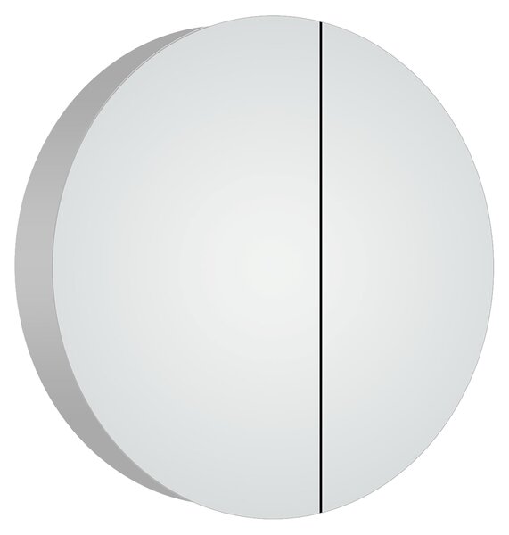 Aluminio Round Zrcadlová skříňka, ø 60 × 10 cm, stříbrná
