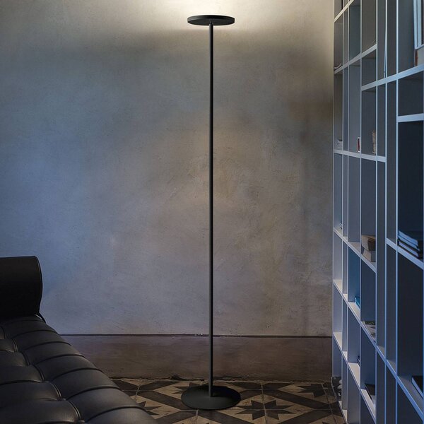 Linea Light Stojací lampa LED Joshua v černé, stmívatelný, Černá, Obývací pokoj / jídelna, kov, Moderní