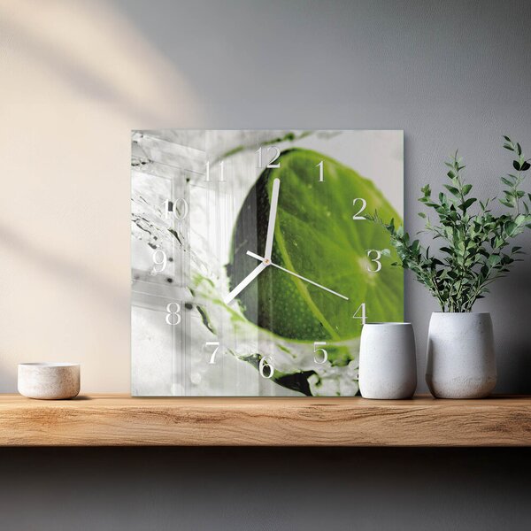 Skleněné hodiny Uhličitan vápenatý zskb-30x30-00086078