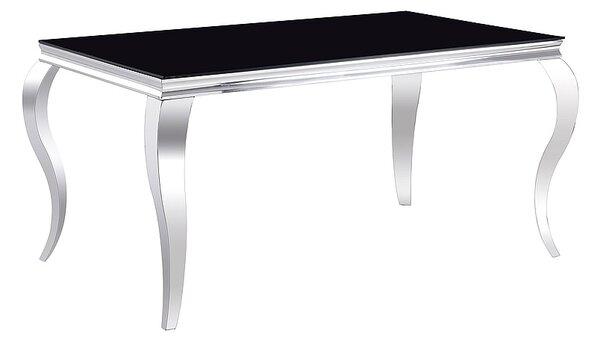 Jídelní stůl PHIL, 150x75x90, černá/stříbrná